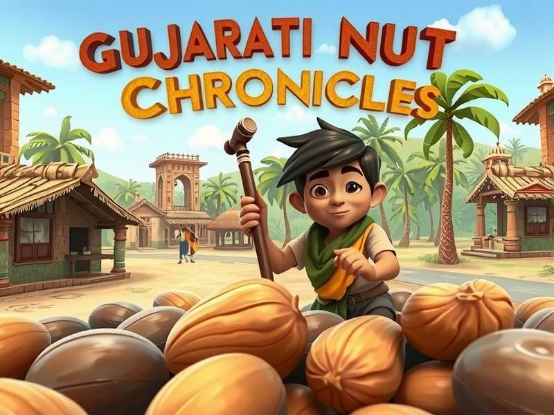 Nutwar character collecting nuts in Gujarati village